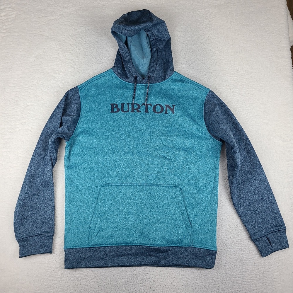 BURTON Hoodie Mens Large Blue Fleece 100% Polyester Activewear